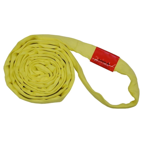 3' Yellow Polyester Lifting Sling, Endless Round Sling, Vertical: 9,000LBS