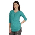 thumbnail image 3 of Inkmeso Tshirt With Buttons Jersey Tee Long Sleeve Top For Women, 3 of 8