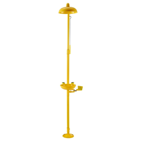 KFFKFF Emergency Shower and Eye Wash Station, 34.25 x 15.75 x 91.73 Inch 304 Stainless Steel Combination, OSHA-Compliant First Aid Station for Schools, Labs, Factories, Yellow