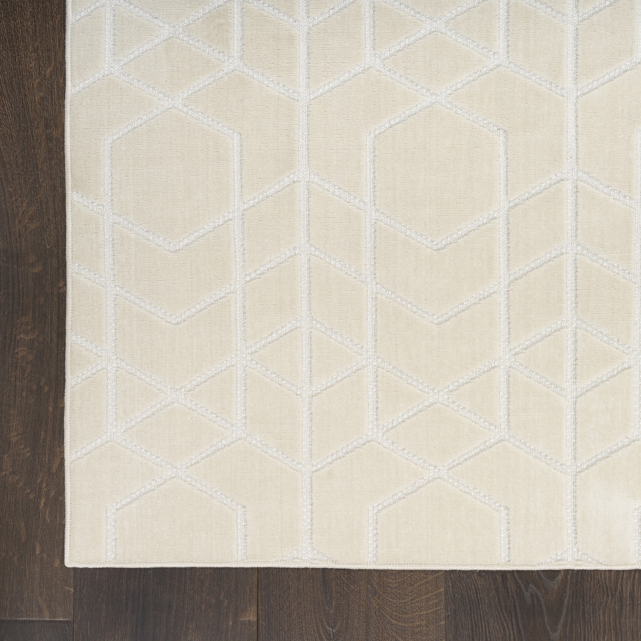 Nourison Washable Charm 3' x 5' Ivory Modern Indoor Rug