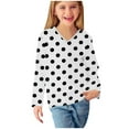 thumbnail image 6 of Ugoldhm Girls Tees Polka Dot V Neck Tunic Fashion Tops Fall Long Sleeve Shirts Sizes 3-13, 6 of 8