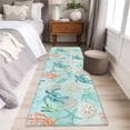 thumbnail image 3 of Teal Sea Turtle Starfish Runner Rugs 2x6 ft Summer Beach Coral Shell Blue Washable Hallway Rugs Non-Slip Floor Mats Absorbent Carpet Bedside Runners for Bedroom Kitchen Bathroom Laundry Room, 3 of 9