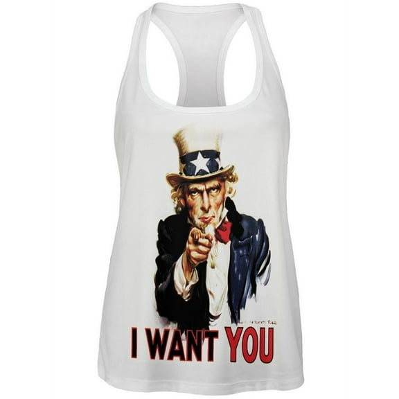 4th of July Patriotic Uncle Sam All Over Womens Work Out Tank Top - 2X-Large