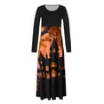 thumbnail image 5 of Long Sleeve Dress,3/4 Sleeve Dress for Women,Womens Fashion Printed Long Sleeve Round-Neck Pullover Patchwork Dress,Dress for Women Casual,Dress with Sleeves, 5 of 5