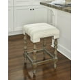 thumbnail image 2 of Linon Shelly Backless 24" Square Backless Counter Stool, Brown/Beige, 2 of 5