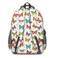 thumbnail image 3 of Butterfly and Multicolor White Pattern Cute School Backpack Bag with Padded Back and Adjustable Shoulder Straps 16.9 X 12.6 X 5.9 Inches, 3 of 5