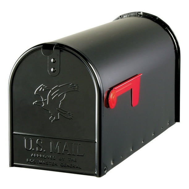 Gibraltar Elite Large, Galvanized Steel, Black Post Mount Mailbox