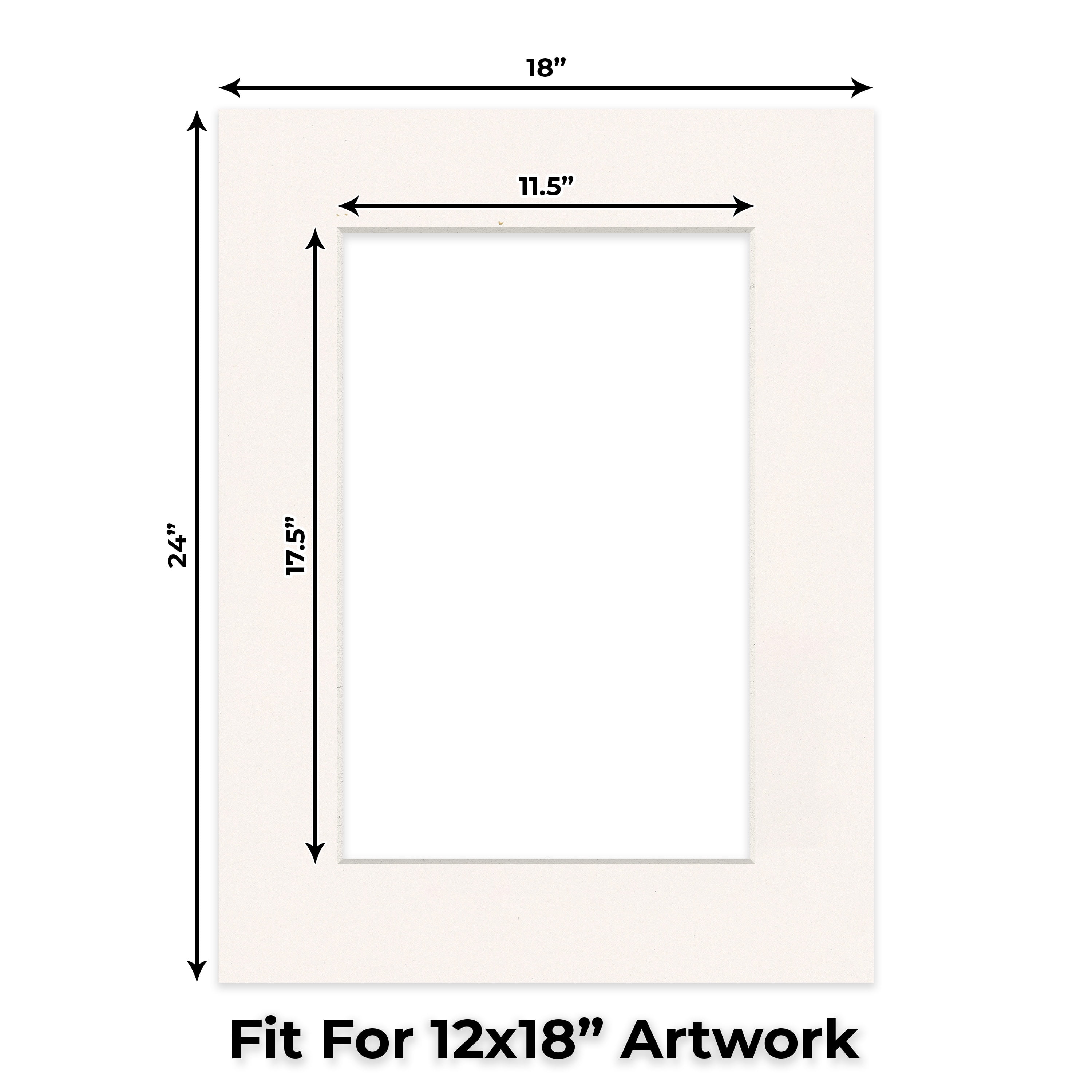 Silver Mist Picture Frame Mat for 18x24 Frames - Fits 12x18 Photos - 1 Mat