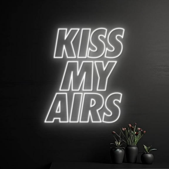 Handmadetneonsign Kiss My Airs Neon Sign, Custom Quote LED Light, Name Neon Light, Personalized Text