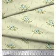 thumbnail image 3 of Soimoi Yellow polyester Crepe Fabric Leaves & Anemone Floral Decor Fabric Printed Yard 52 Inch Wide, 3 of 5