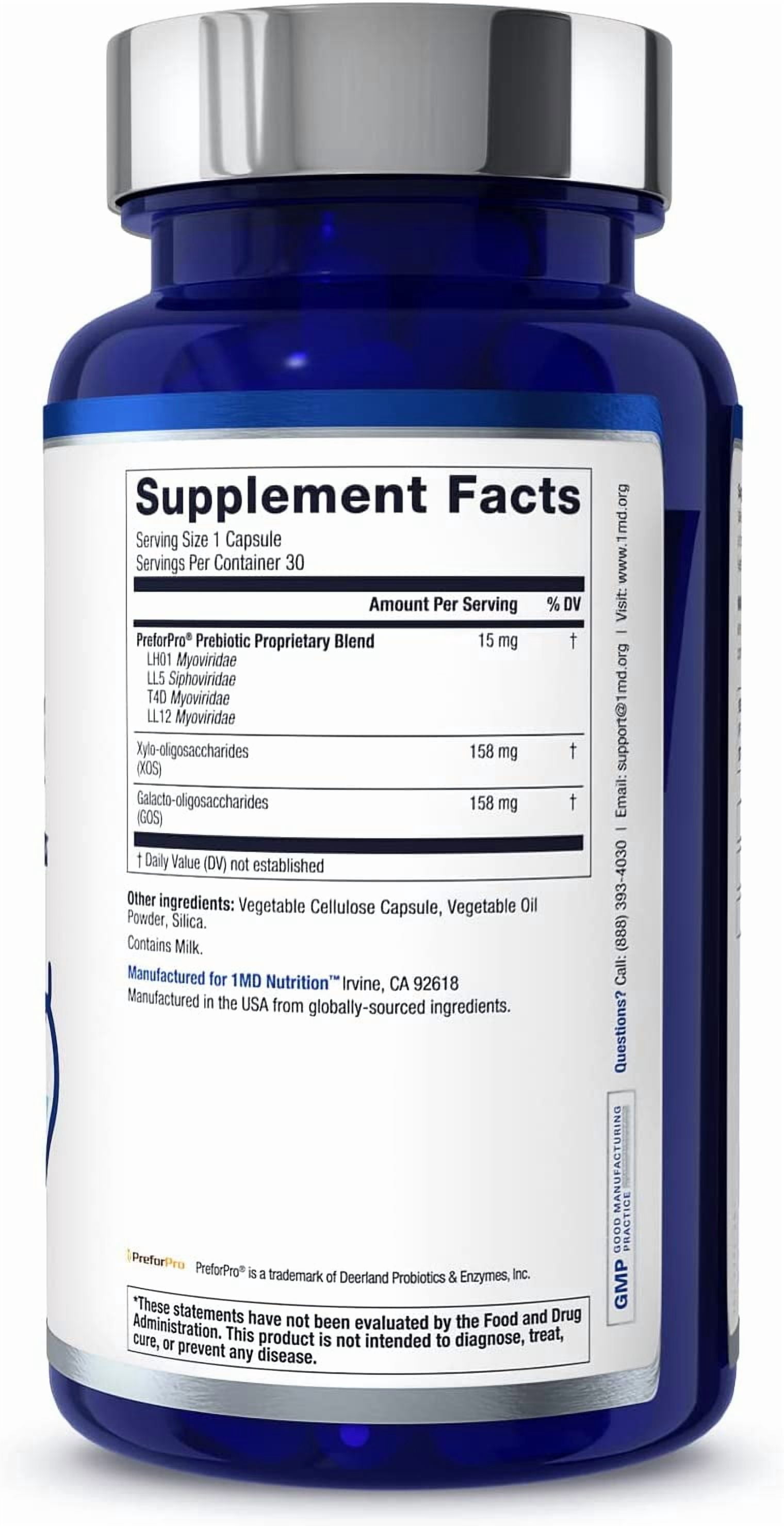 1MD Nutrition PreBioMD - Prebiotic with PreforPro® | Support Healthy Digestion and Beneficial Bacteria