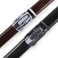 thumbnail image 4 of YOORAN Men's Belt, 2 Pack Ratchet Belt, 13/8" Adjustable Genuine Leather Belt, Size Length Cut, with Gift Box, 4 of 6