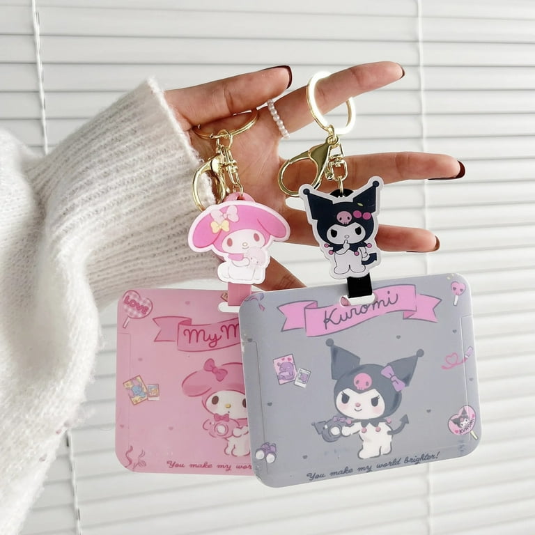 Sanrios Hello Kitty Card Holder Keychain Anime Cute Kuromi