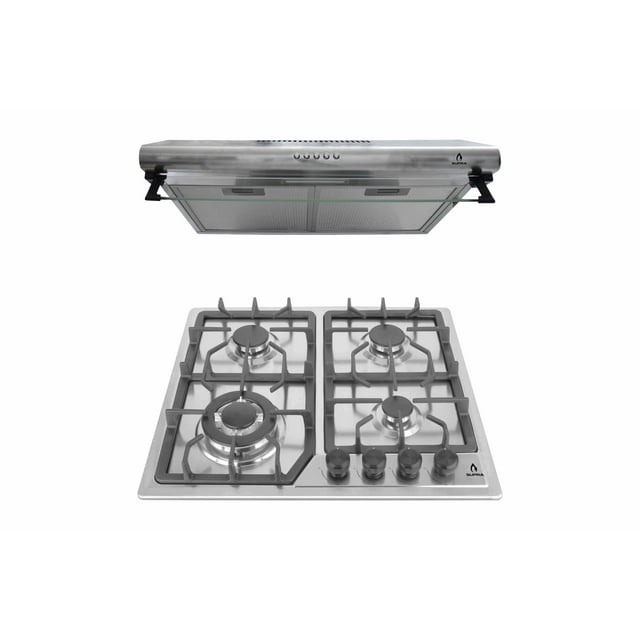 Combo GORIZIA Parrilla de 4 Quemadores de empotrar SUPRA, Campana Cb-60