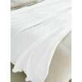 thumbnail image 2 of White Cool Cotton Waffle Bed Blanket Bright White / Throw 50x70, 2 of 10