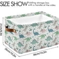 thumbnail image 3 of FREEAMG Cute Dinosaurs Foldable Canvas Storage Bin, Sturdy Fabric Storage Basket with Handles, Storage Cube Box for Organizing Shelf Nursery Toy Closet 1PCS, 3 of 7