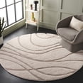 thumbnail image 2 of SAFAVIEH Florida Tamzen Abstract Shag Area Rug, Cream/Beige, 3' x 3' Round, 2 of 11