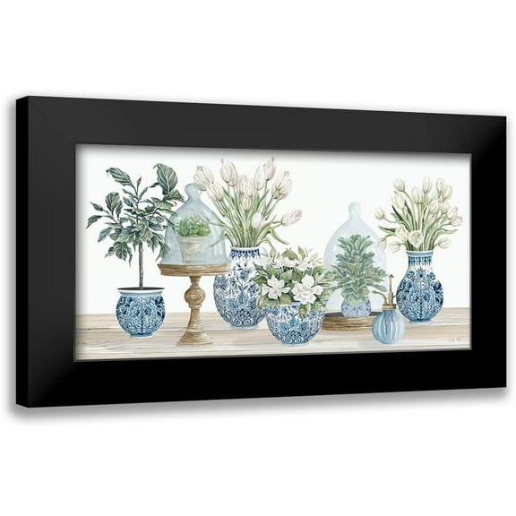 Jacobs, Cindy 14x9 Black Modern Framed Museum Art Print Titled - Chinoiserie Floral Set