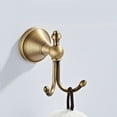 thumbnail image 5 of PickMe Antique Solid Brass Robe Hooks, Double Hook Towel Rack for Bathroom and Kitchen, Vintage Decor, Yellow, 4.1 x 4.1 in, 5 of 5