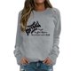 thumbnail image 2 of Gibobby Divertidas Sudaderas Sudadera con capucha sin capucha de moda ancha con estampado de béisbol de manga larga y cuello redondo para mujer (Gris, XL), 2 of 3