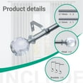 thumbnail image 3 of Curtain Rod Chrome Extendable Curtain Rod 48" to 120" Adjustable Curtain Rods Includes rods, ball finials, 3piece brackets, hardware kits, 3 of 8