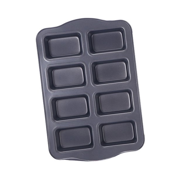 Bewildely Molde antiadherente para hornear pasteles de 8 cavidades, gelatina de acero al carbono, utensilios de cocina para microondas, molde reutilizable Herramientas y accesorios para hornear Gris Bewildely HA082846-02