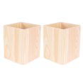 thumbnail image 4 of SHISUYAN 2 Pcs Single Compartments Wooden Container Pen Holder Office Organizer Unfinished Solid Color Case Pot for Home Office DIY Graffiti Random Style(Square Tube), 4 of 8
