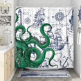 thumbnail image 3 of Blue Nautical Octopus Shower Curtain Set Funny Ocean Kraken Shower Curtains for Bathroom Cool Octopus Decor Polyester Fabric-72" x 72", 3 of 6