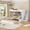 White, variant on Harper & Bright Designs Full Over Full Bunk Bed with Trundle, Solid Wood Stairway Bunk Beds Frame with Storage Shelves & LED Light for Bedroom Dormitory, Gray