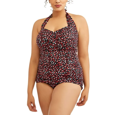 Womens Plus 3 Piece - Simply Slim Women's Plus-Size Slimming Shirred Glam Halter One-Piece Sheath