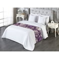 thumbnail image 3 of Weathered Leaves Bed Runner, Grunge Leaf Print Boho Vibes of Forest and Branches Tangled Look, Decorative Accent Bedding Scarf for Hotels Homes & Guest Rooms, King, Violet Pale Tan Plum, by Ambesonne, 3 of 3