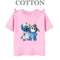 thumbnail image 4 of Camiseta de algodón de Disney Stitch y Mickey Mouse para niños, camisetas para niños, camisetas casuales de cuello redondo de moda de verano 2024, 4 of 5