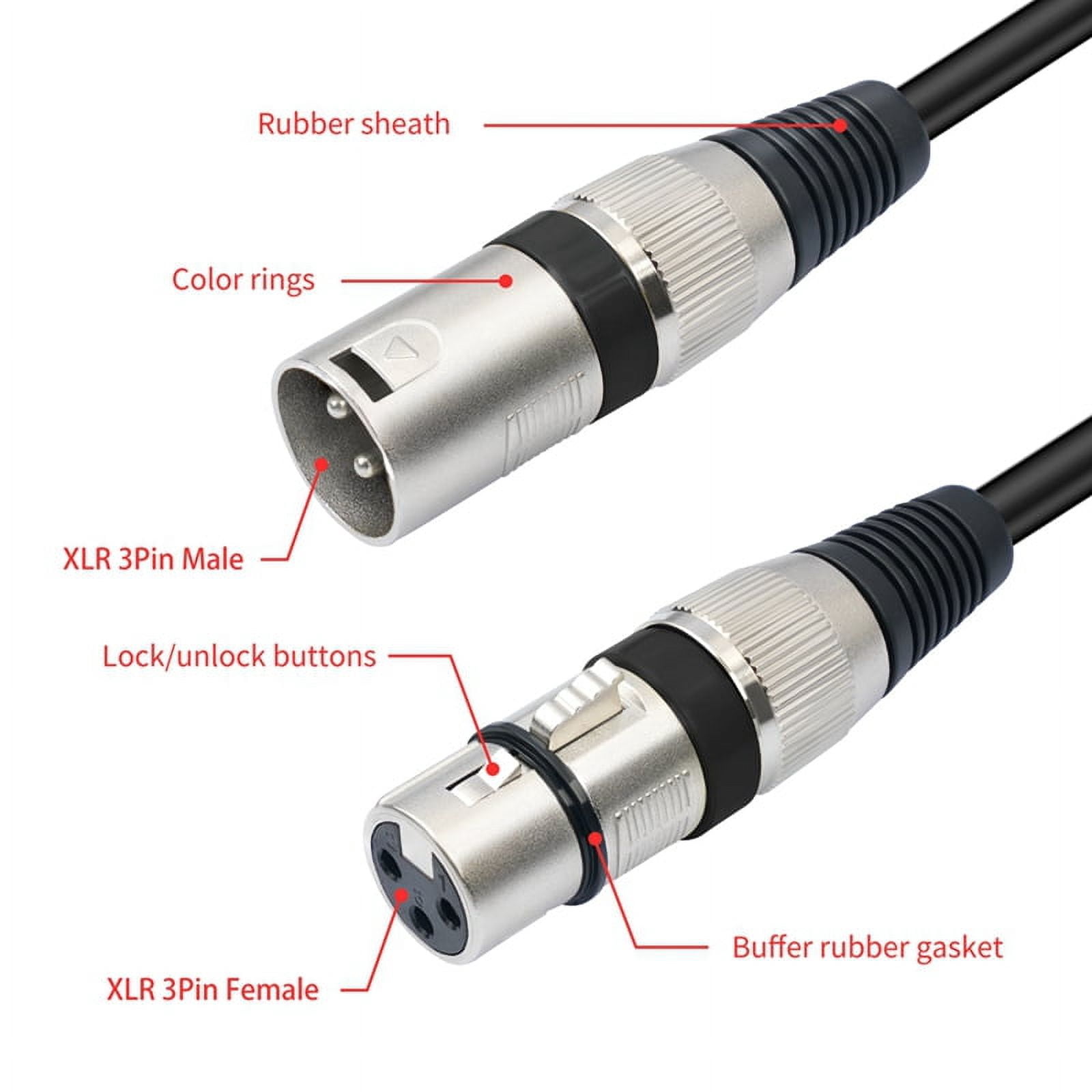 5Pack 1.6FT XLR Female to Dual XLR Male Y Splitter Cable, XLR Splitter 1 Female to 2 Male for Micphone Mixer