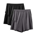 thumbnail image 1 of Timegard Shorts for Women 2pc Plus Size Elastic Waist Loose Soft Pajamas Shorts Homewear Solid Color, 1 of 2