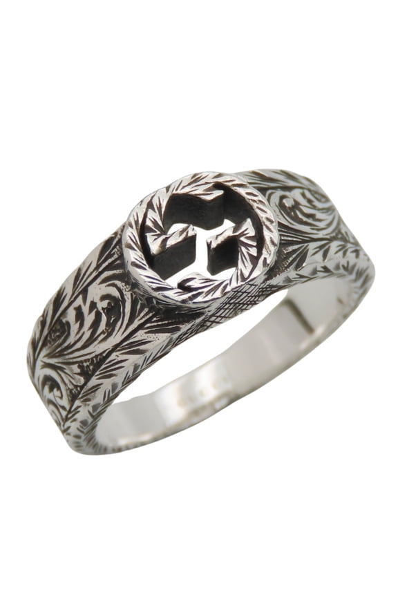 Pre-Owned Gucci Interlocking Arabesque Ring, Size 13, SV925, GG Mark, Women's, GUCCI (Good)