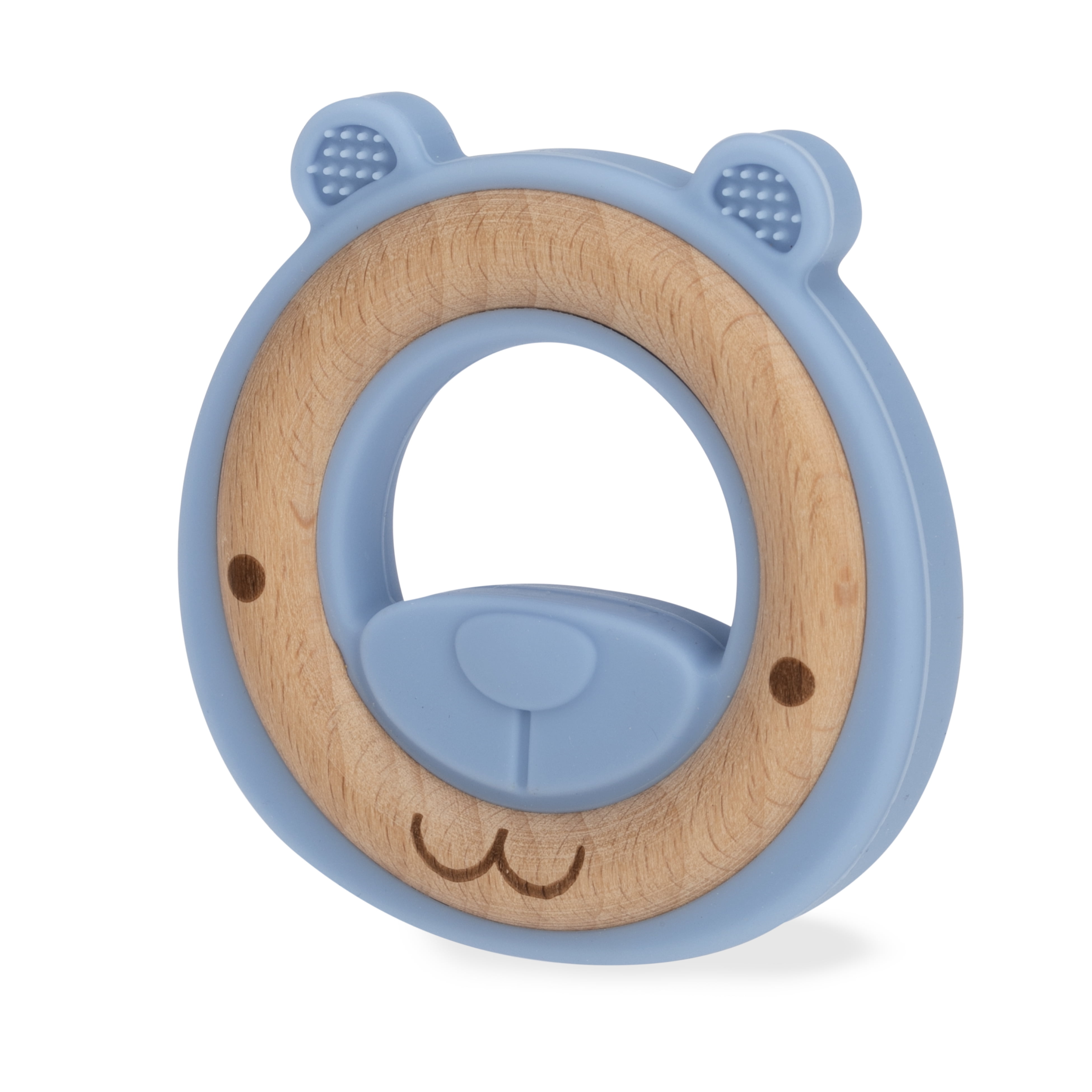 Nuby Natural Silicone and Wood Teether, Blue Bear - Walmart.com