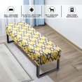 thumbnail image 3 of Queilt Bench Cover Stretch Bench Covers for Dining Room Anti-Dust Removable Bench Slipcover Washable Bench Seat Protector Cover for Living Room, Bedroom, Kitchen (Yellow Grey), 3 of 4