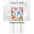 thumbnail image 6 of No Hook Shower Curtains with Snap in Liner, Red Blue Coastal Waterproof Fabric Shower Curtain, Octopus Coral Summer Beach Ocean Double Layers & See-Through Top Window Bathroom Curtains 72''x96'', 6 of 6