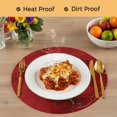 thumbnail image 4 of Red Marble Texture Round 15 Inch Placemats Set of 4, Vintage Minimalism Abstract Ombre Art HeatResistant Non Slip Place Mats for Dining Table, Wipeable Braided Kitchen Table Mats for Housewarming, 4 of 9