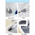 thumbnail image 3 of Sistema del cepillo y del tenedor del retrete para el cuarto de baño, cepillo del cuenco de limpieza del retrete con las cerdas del silicón, 3 of 8