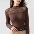 thumbnail image 2 of Breezora Womens Long Sleeve Thermal Tops Stand Neck Warm Fleece Turtleneck Undershirt For Autumn Winter Elegant, 2 of 7