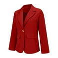 thumbnail image 4 of Jindong Blazers pour Femmes, Veste de Travail Décontractée à Manches Longues avec Col à Revers et Boutons, Manteaux Rouges pour Femmes, 4 of 8
