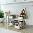 Oumilen 2-Tier Cabinet Organizer Baskets with Sliding Drawer, White ...