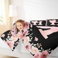 thumbnail image 3 of Erosebridal Bow Monogrammed H Girls Bedding Comforter Set 7 Pieces, Pink Flower Full Bedding Set, 3 of 7