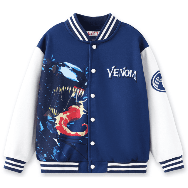 Marvel Boys Bomber Jackets Venom Blue Varsity Lightweight Sweatshirts Gift Fall Spring School 11-12Y