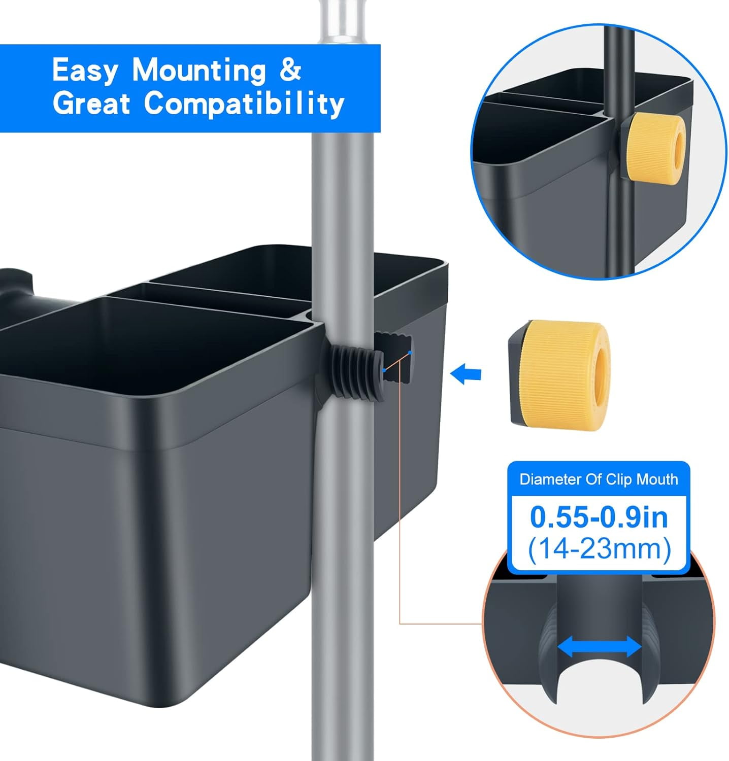 LINCO Universal Microphone Stand with Two Cup Holders, Mic Stand Clamp On Drink Holder, Organizer for Music Concert, Live Streaming, Live Broadcast, Karaoke, Recording –TD610