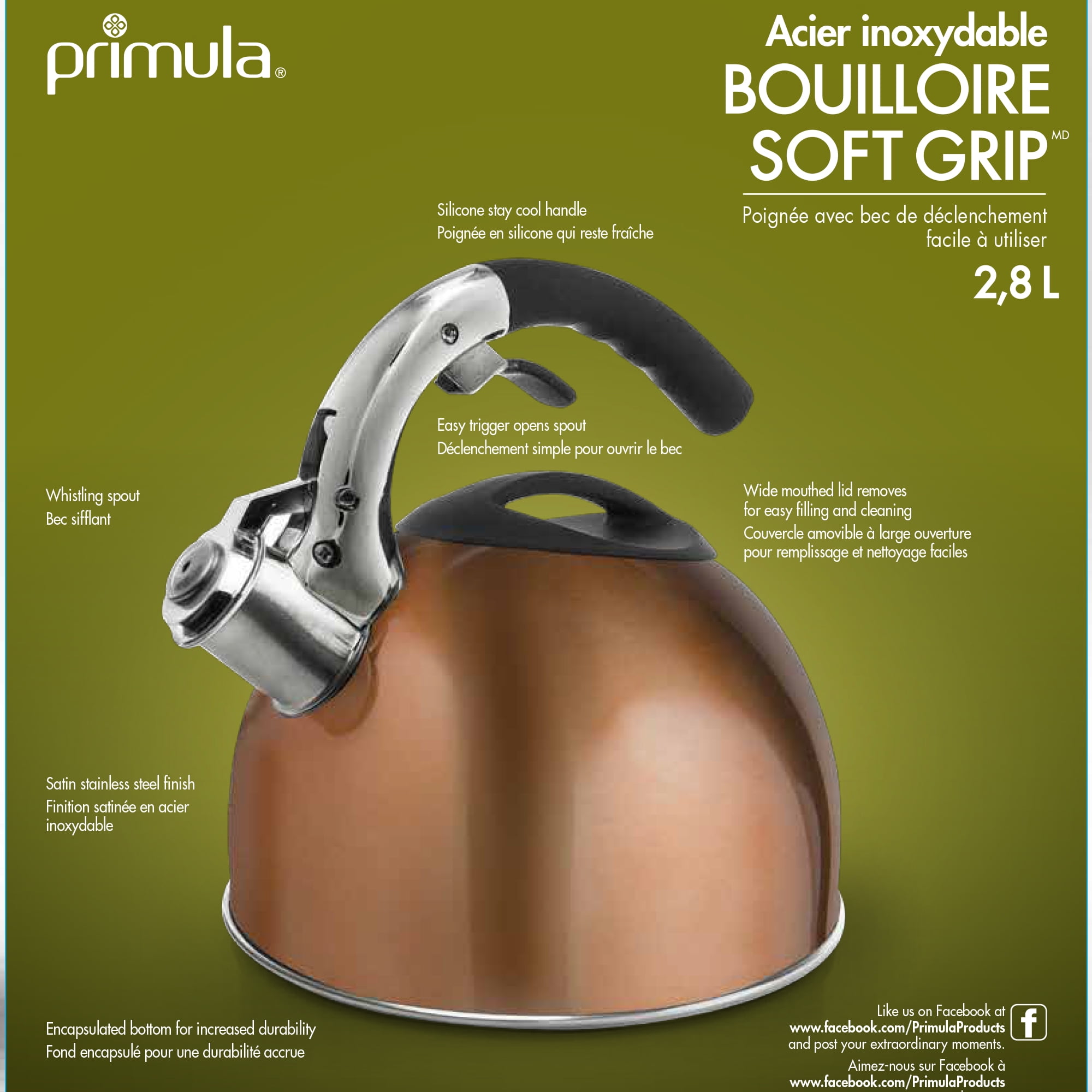 Shop Primula Soft Grip Tea Kettle - Whistling - 3 Quart