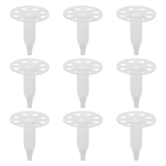 Clavos de aislamiento perforados Uxcell de 55 mm, 50 juegos de clavos aislantes, enchufe de pared de plástico, tornillo de expansión para fijar paneles de espuma