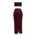 thumbnail image 5 of BLVB Women 2 Piece Outfits Sequin Long Maxi Skirt Sparkly Crop Bandeau Tube Top Glitter Set Clubwear Party Outfits, 5 of 6