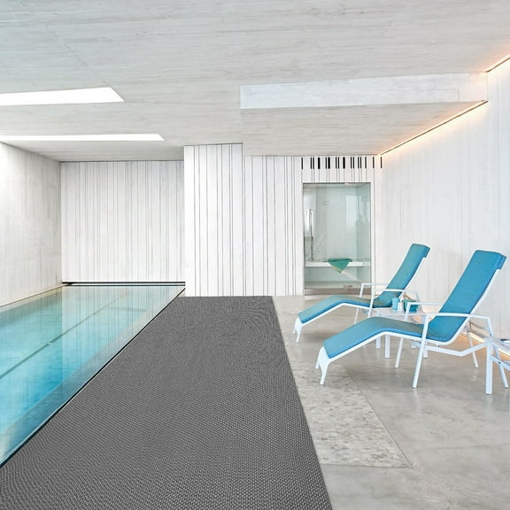 S-shaped Hollow PVC Drainage Mat 16.4*2.95ft Free DIY Grey PVC Floor Mat, Indoor and Outdoor Non-slip Mat